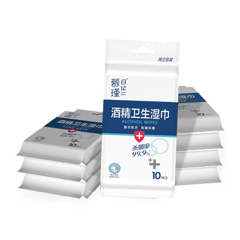 개별 포장된 강력한 10팩 개별 포장 소독 이동 중 다중 표면 물티슈